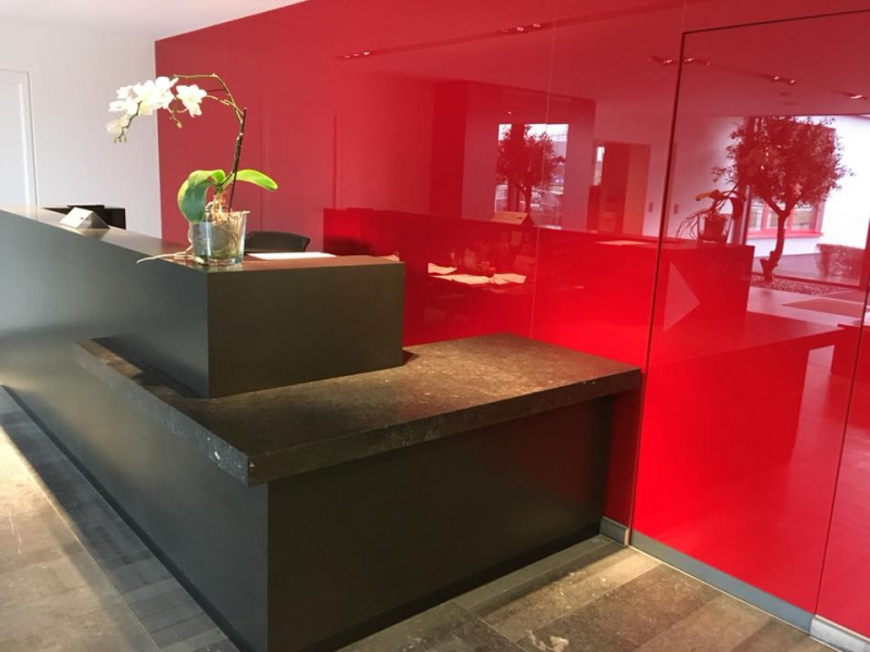 Siroco - Verre Lacobel  - Verre lacobel rouge